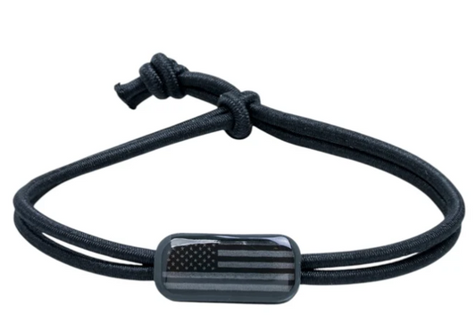 100-731 Tap to Pray Survivor Series Tactical Bracelet - Onyx + Stealth Flag 0