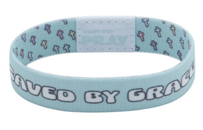 100-854 Tap to Pray Wristband - Crosses Saved By Grace 0