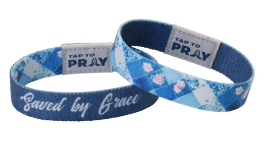 100-609 Tap to Pray Wristband Patchwork Saved By Grace