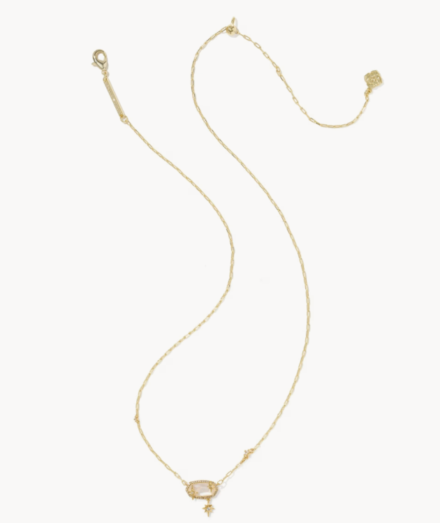 9608806812 Kendra Scott Elisa Star Pendant Necklace Gold Tone Crystal Ivory Illusion 0