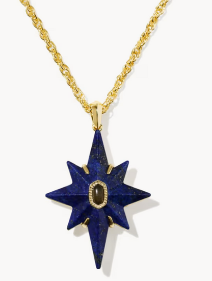 9608806819 Kendra Scott Fate Star Pendant Necklace Gold Tone Blue Lapis 0