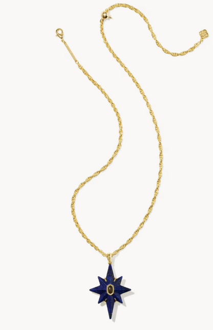 9608806819 Kendra Scott Fate Star Pendant Necklace Gold Tone Blue Lapis 0