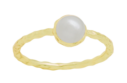 LAY-RING1/G Layers Ring Gold Tone Round Pearl 0