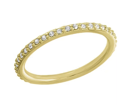 LAY-RING37/G Layers Ring Thin Gold Tone CZ Ring 0