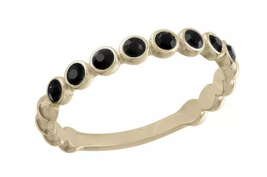 LAY-RING40/G Layers Black Infinity Gold Tone Ring 0