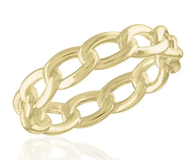 LAY-RING54/G Layers Chain Gold Tone Ring 0