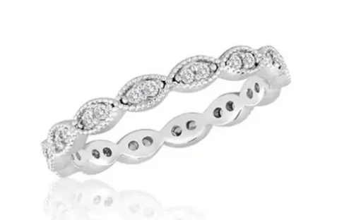 STK22-4 Stacks Endless Oval Stack Silver Tone Ring 0