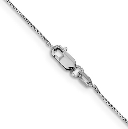 5351-18 10K White Gold .5MM Baby Box with Lobster Clasp