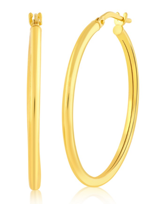14A-518 14K Yellow Gold Filled 2x31mm Hoop Earrings 0