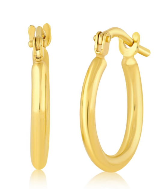 14A-520 14K Yellow Gold Filled 2x16mm Hoop Earrings 0