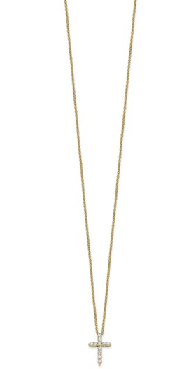 PM1000-025-0YLG 10K Yellow Gold .25CTW Lab Grown Cross Necklace 0