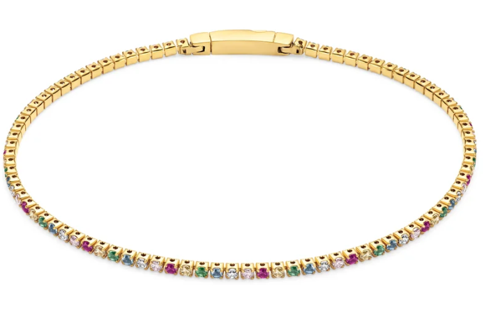 17265 Sif Jakobs 18K Gold Plated Sterling Silver Multi Colored CZ Bracelet 0