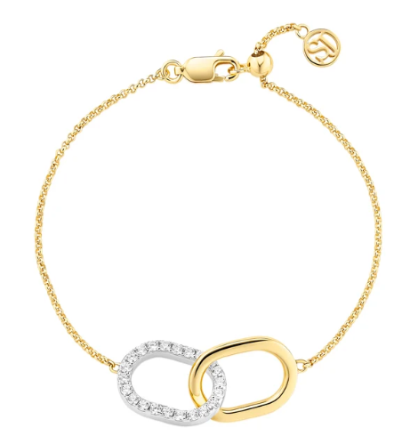 18348 Sif Jakobs 18K Gold Plated Sterling Silver CZ Capizzi Due Piccolo Bracelet 0