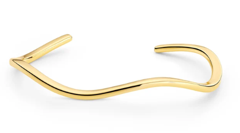 18836 Sif Jakobs 18K Gold Plated Sterling Silver Ellera Waves Pianura Bangle 0