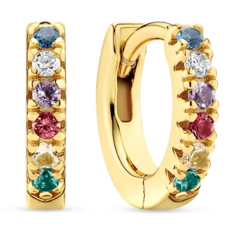 11487 Sif Jakobs 18K Gold Plated Sterling Silver Multi Colored CZ Ellera Piccolo Earrings 0