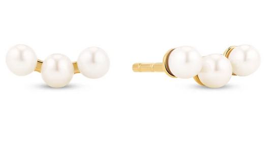 19076 Sif Jakobs 18K Gold Plated Sterling Silver Perla Tre Earrings 0