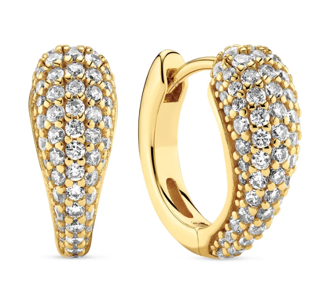 19154 Sif Jakobs 18K Gold Plated Sterling Silver CZ Goccia Circolo Earrings 0