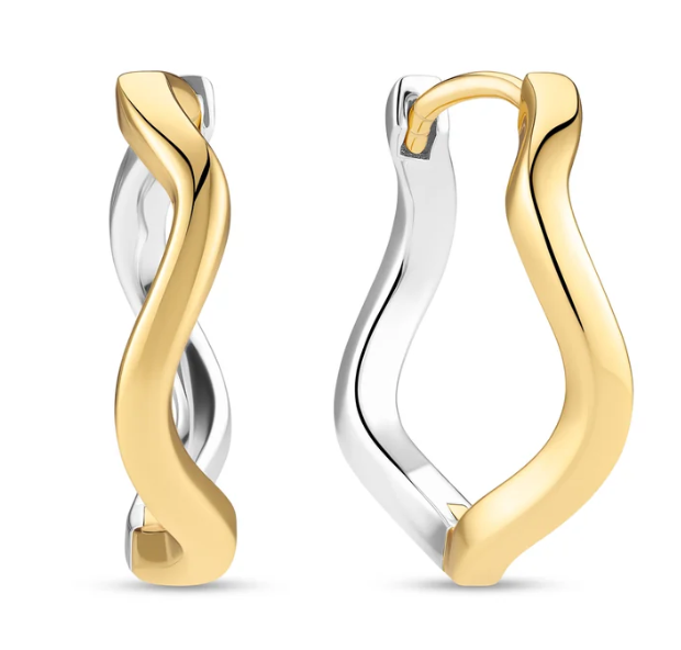 19271 Sif Jakobs 18K Gold Plated Sterling Silver Ellera Waves Pianura Grande Earrings 0