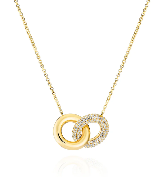 18354 Sif Jakobs 18K Gold Plated Sterling Silver CZ Carrara Due Piccolo Necklace 0