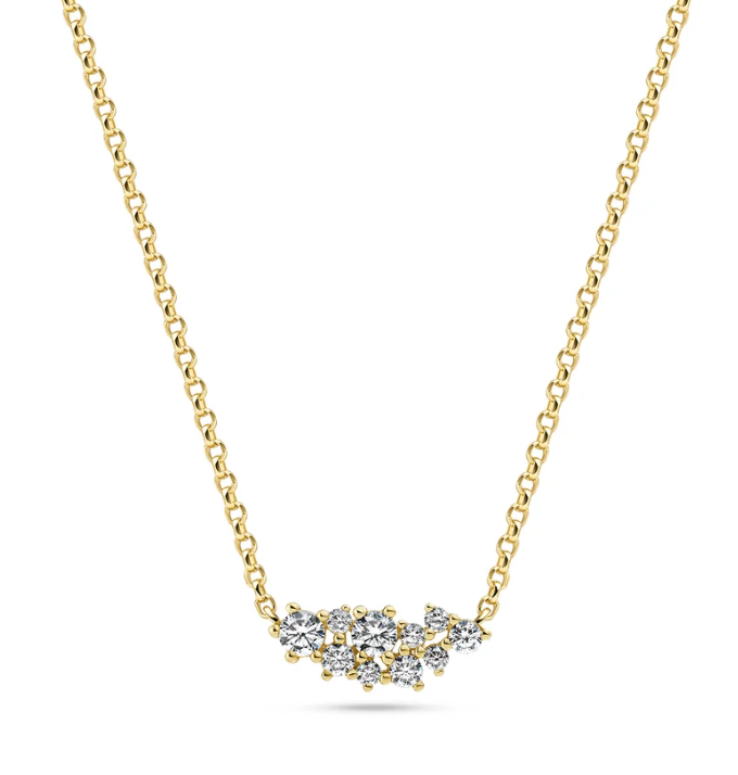 19423 Sif Jakobs 18K Gold Plated Sterling Silver CZ Cristallo Piccolo Necklace 0