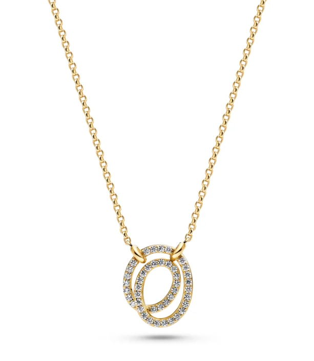 19712 Sif Jacobs 18K Gold Plated Sterling Silver CZ Spirale Due Necklace 0