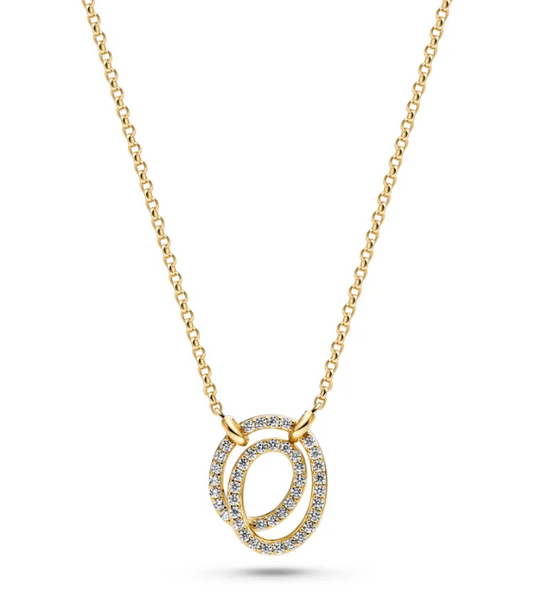 19712 Sif Jacobs 18K Gold Plated Sterling Silver CZ Spirale Due Necklace 0