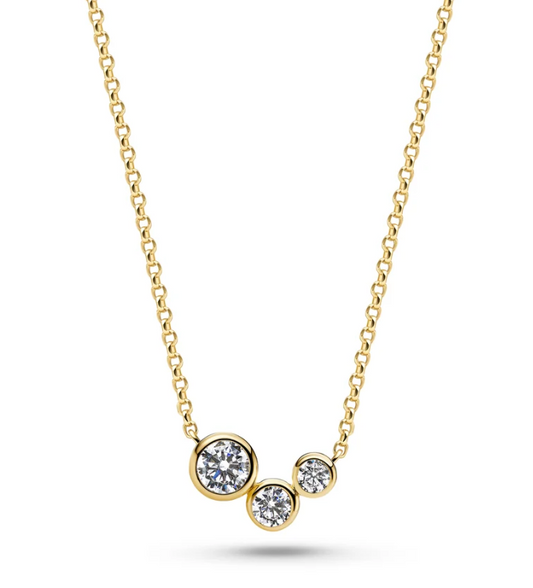 19727 Sif Jakobs 18K Gold Plated Sterling Silver CZ Sardinien Tre Necklace 0