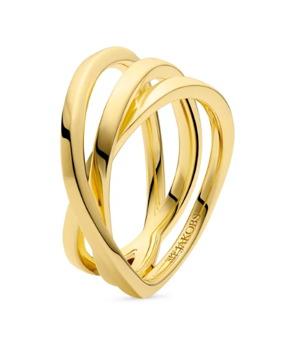 19253 Sif Jakobs 18K Gold Plated Sterling Silver Spirale Pianura Ring 0