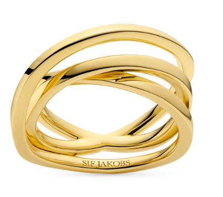 19253 Sif Jakobs 18K Gold Plated Sterling Silver Spirale Pianura Ring 0