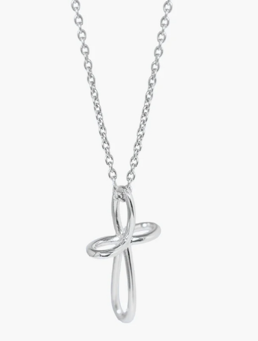 390033SS Rizen Sterling Silver Infinite Hope Cross Necklace 0