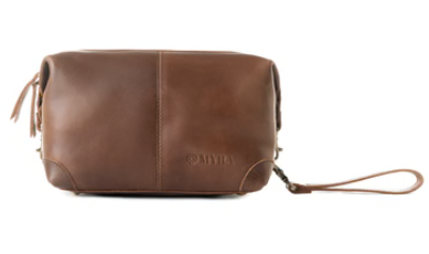 S-14610 Myra Bag Drifter Leather Shaving Kit Brown 0