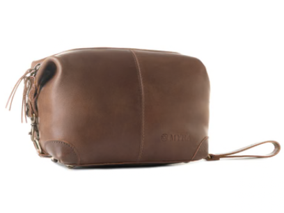 S-14610 Myra Bag Drifter Leather Shaving Kit Brown 0