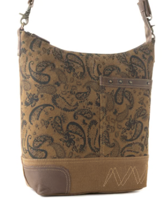 S-14879 Myra Bag Wild Paisley Canvas Concealed Carry Bag Olive 0