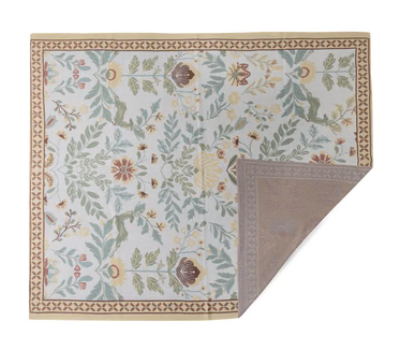 S-14701 Myra Bag Wildflower Haven Cotton Throw Garden Ivory 0