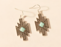 S-14746 Myra Bag Starburst Earrings Turquoise Center 0