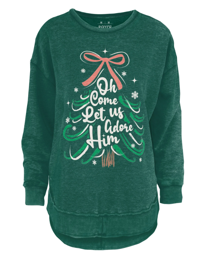 RDG65A23LDM Royce "Let's Adore Him" Hi-Lo Rounded Bottom Fleece Green 0