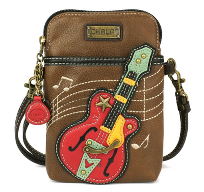 827GT7 Chala Cellphone Crossbody Guitar Brown 0