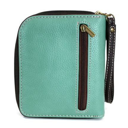 839OL4 Chala Zip-Around Wallet - Owl-II - Teal 0