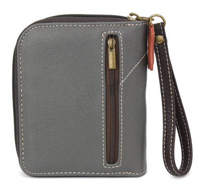 839PWA5 Chala Zip-Around Wallet - Black Paw Print - Grey 0