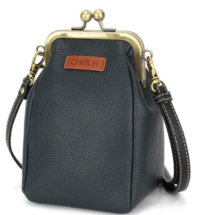 863BBF1 Chala Kisslock Cellphone Crossbody - Blue Butterfly - Navy 0