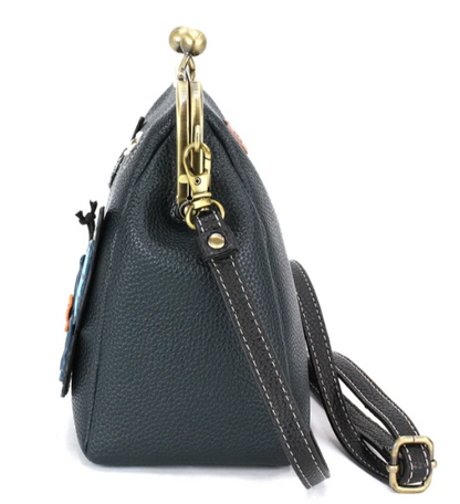 863BBF1 Chala Kisslock Cellphone Crossbody - Blue Butterfly - Navy 0