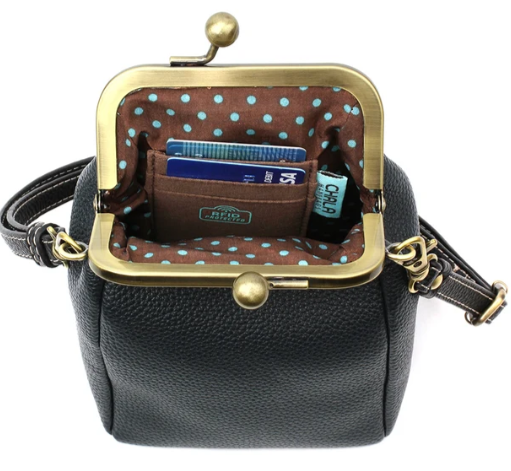 863BBF1 Chala Kisslock Cellphone Crossbody - Blue Butterfly - Navy 0