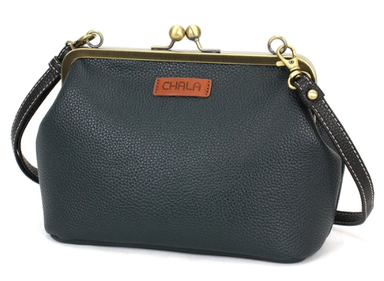 864BBF1 Chala Kisslock Crossbody Purse - Blue Butterfly - Navy 0
