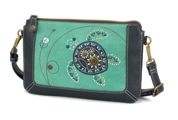 D822TU7 Chala Dazzled Zip Pouch Crossbody - Turtle - Turquoise 0