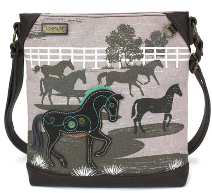 923HRT5 Chala Safari Crossbody - Horse - Gray 0