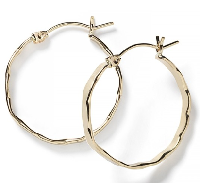 742 JF324HGF Gold Filled Hoop Earrings Hammered Round 0