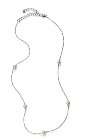 714 DER C418 Southern Gates Sterling Silver Ariel Pearl Station Necklace 0