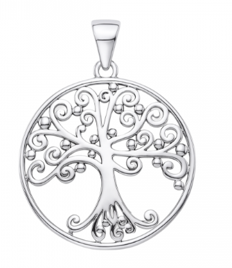 740 DER P195 Southern Gates Sterling Silver Southern Oak Medium 22MM Pendant 0