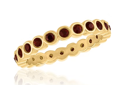 LAY-RING125 Layers Gold Tone Burgundy Infinity Ring 0