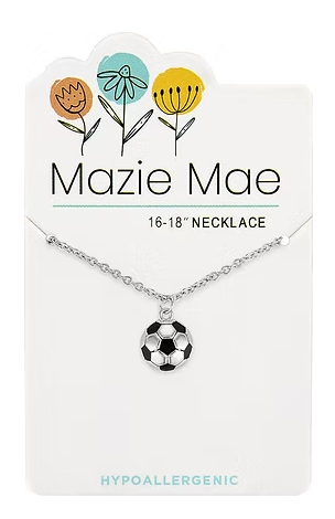 MM-NECKS760 Mazie Mae Silver Tone Soccer Ball Necklace 0